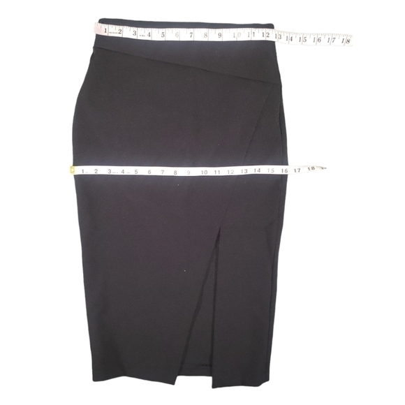 NWT ZARA WOMEN Black Asymmetrical Slit Pencil Skirt Size XS - Picture 7 of 9
